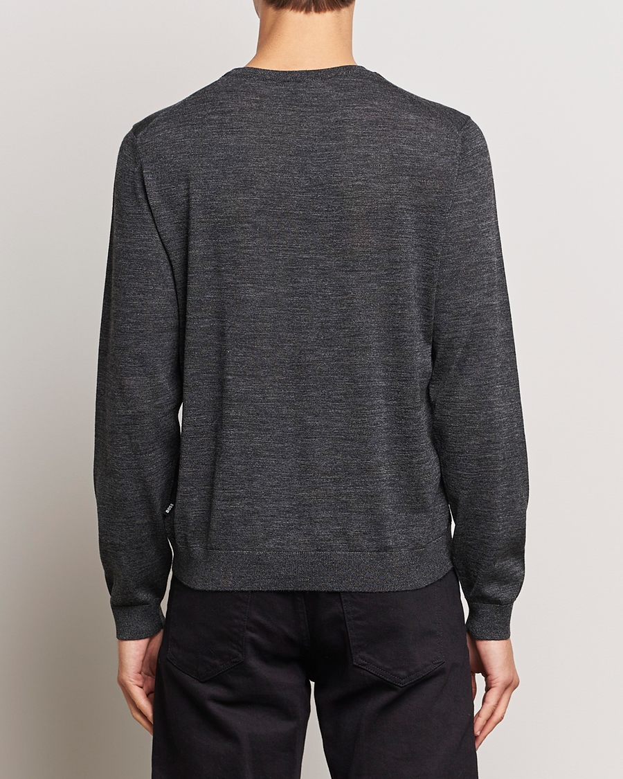 Herren | Pullover | BOSS BLACK | Leno Knitted Sweater Black Melange
