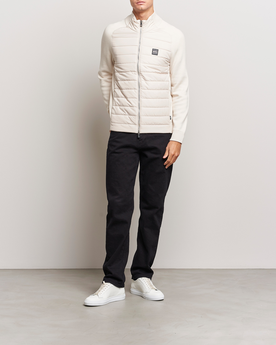 Herren | Pullover | BOSS BLACK | Medesimo Hybrid Full Zip Open White