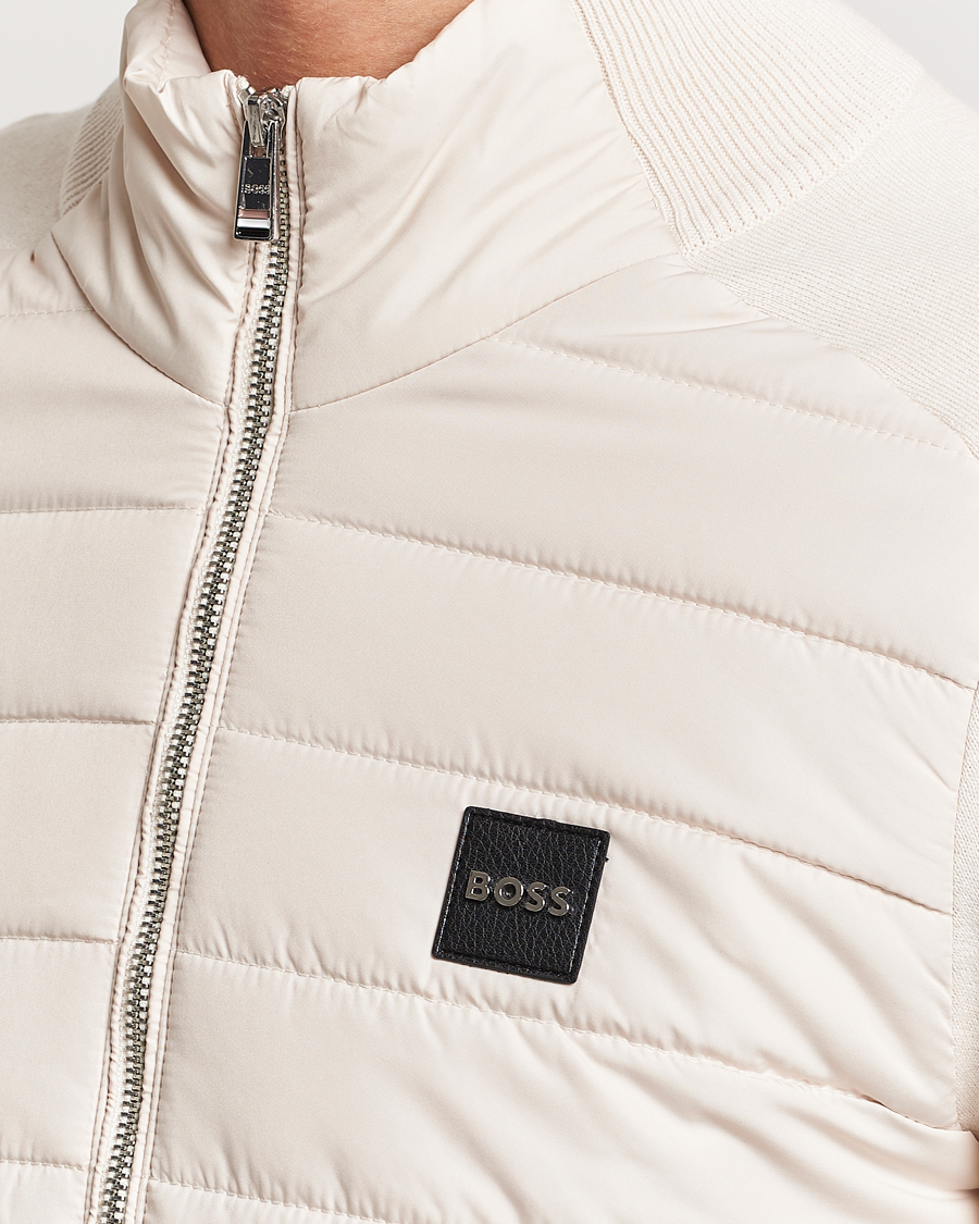 Herren | Pullover | BOSS BLACK | Medesimo Hybrid Full Zip Open White