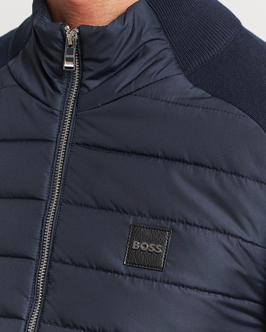 Herren | Pullover | BOSS BLACK | Medesimo Hybrid Full Zip Dark Blue