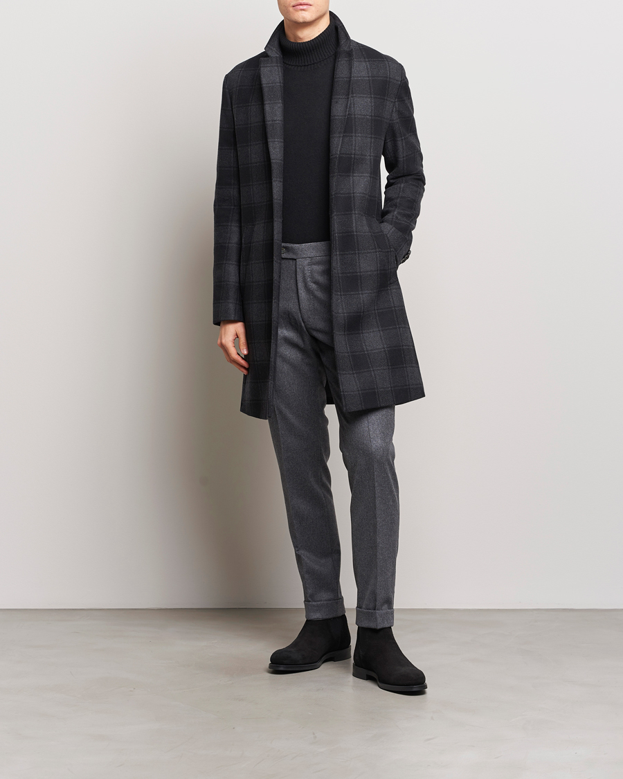 Herren | Jacken | BOSS BLACK | Hyde Wool Checked Coat Black/Grey