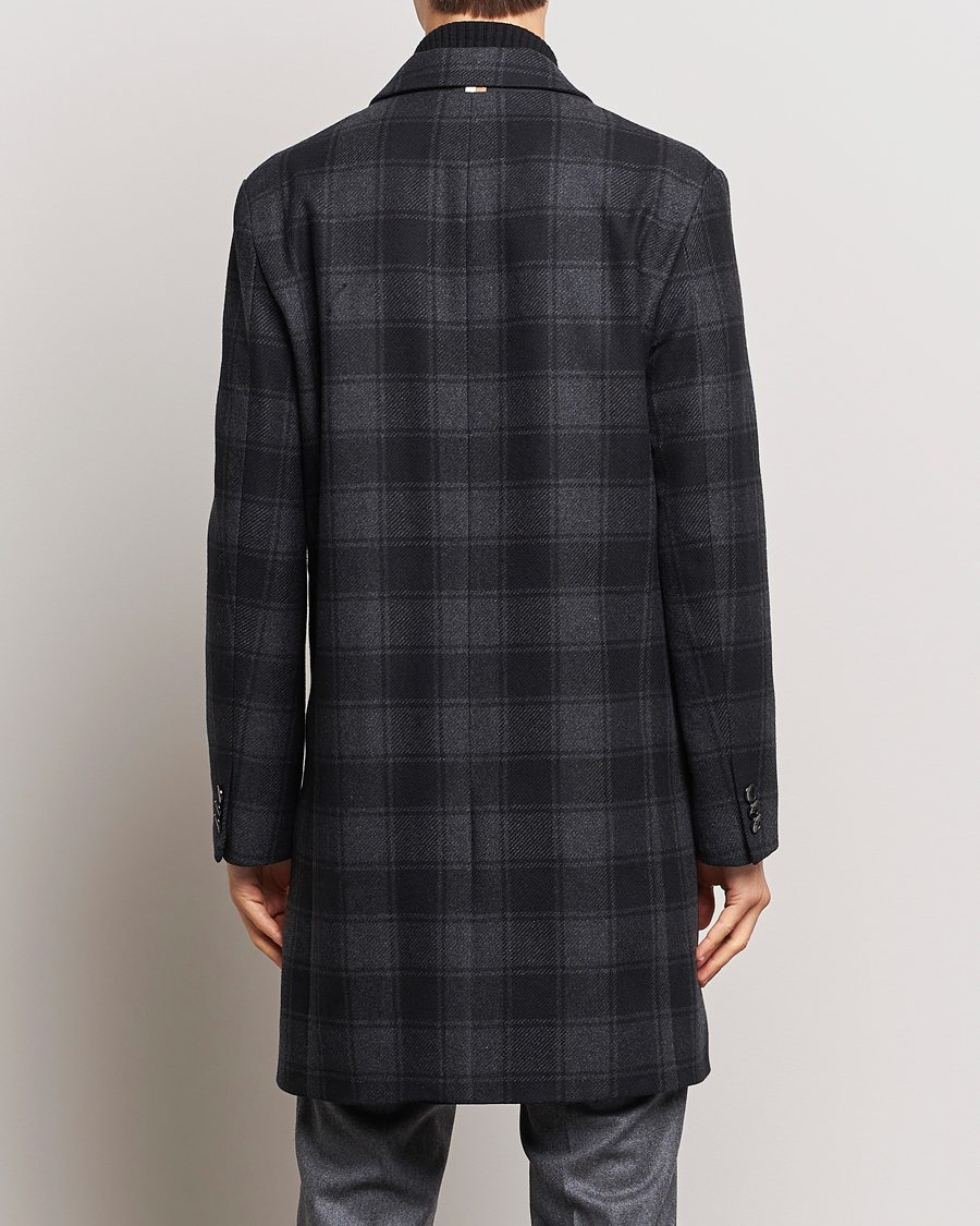 Herren | Jacken | BOSS BLACK | Hyde Wool Checked Coat Black/Grey