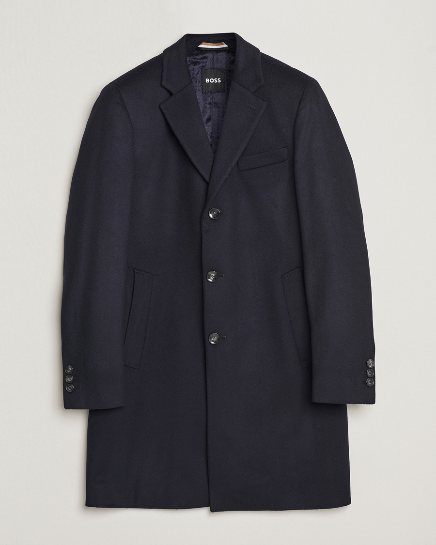 Herren | Jacken | BOSS BLACK | Hyde Wool/Cashmere Coat Dark Blue