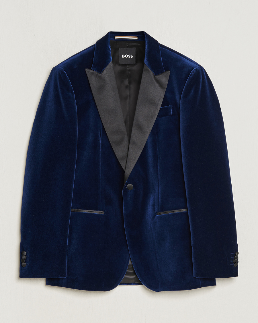 Herren | Sakkos | BOSS BLACK | Hutson Velvet Tuxedo Blazer Dark Blue