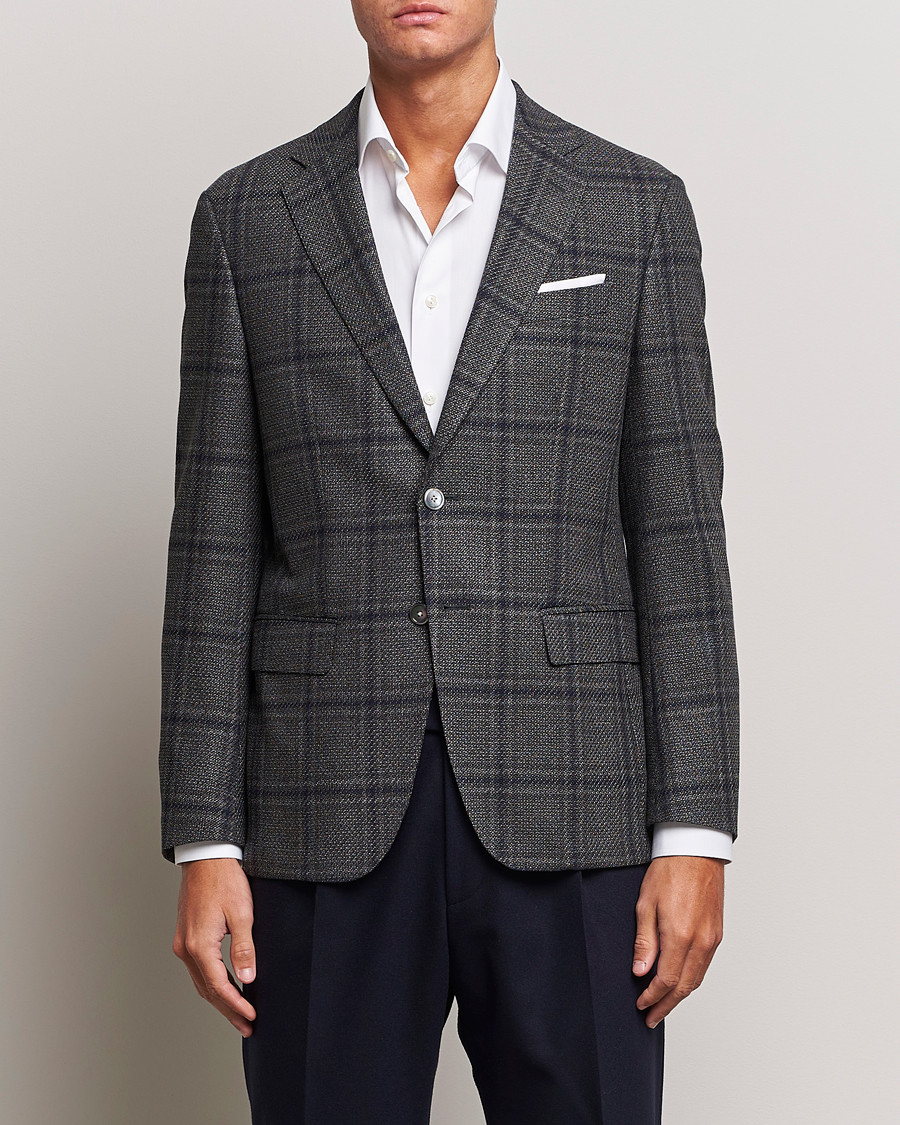 Herren | Sakkos | BOSS BLACK | Hutson Checked Wool Blazer Dark Grey
