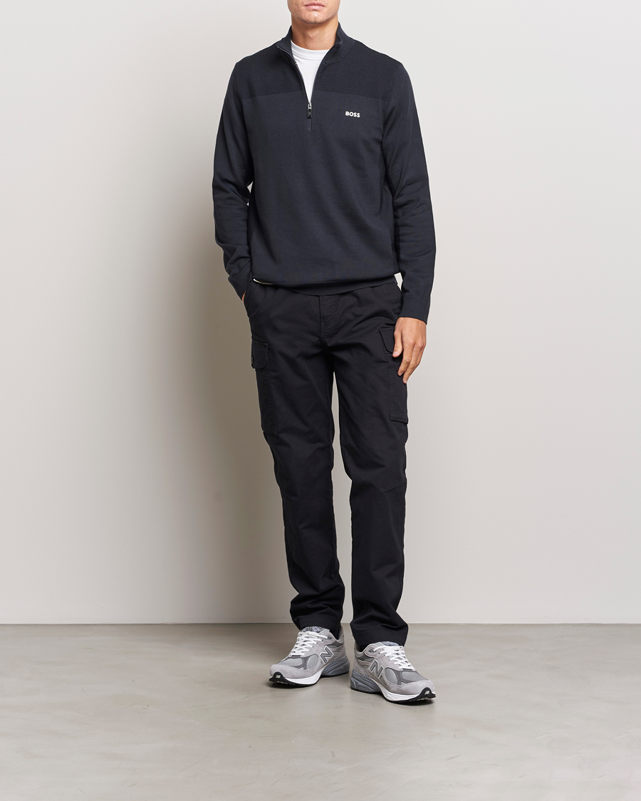 Herren | Pullover | BOSS GREEN | Momentum Knitted Half Zip Dark Blue