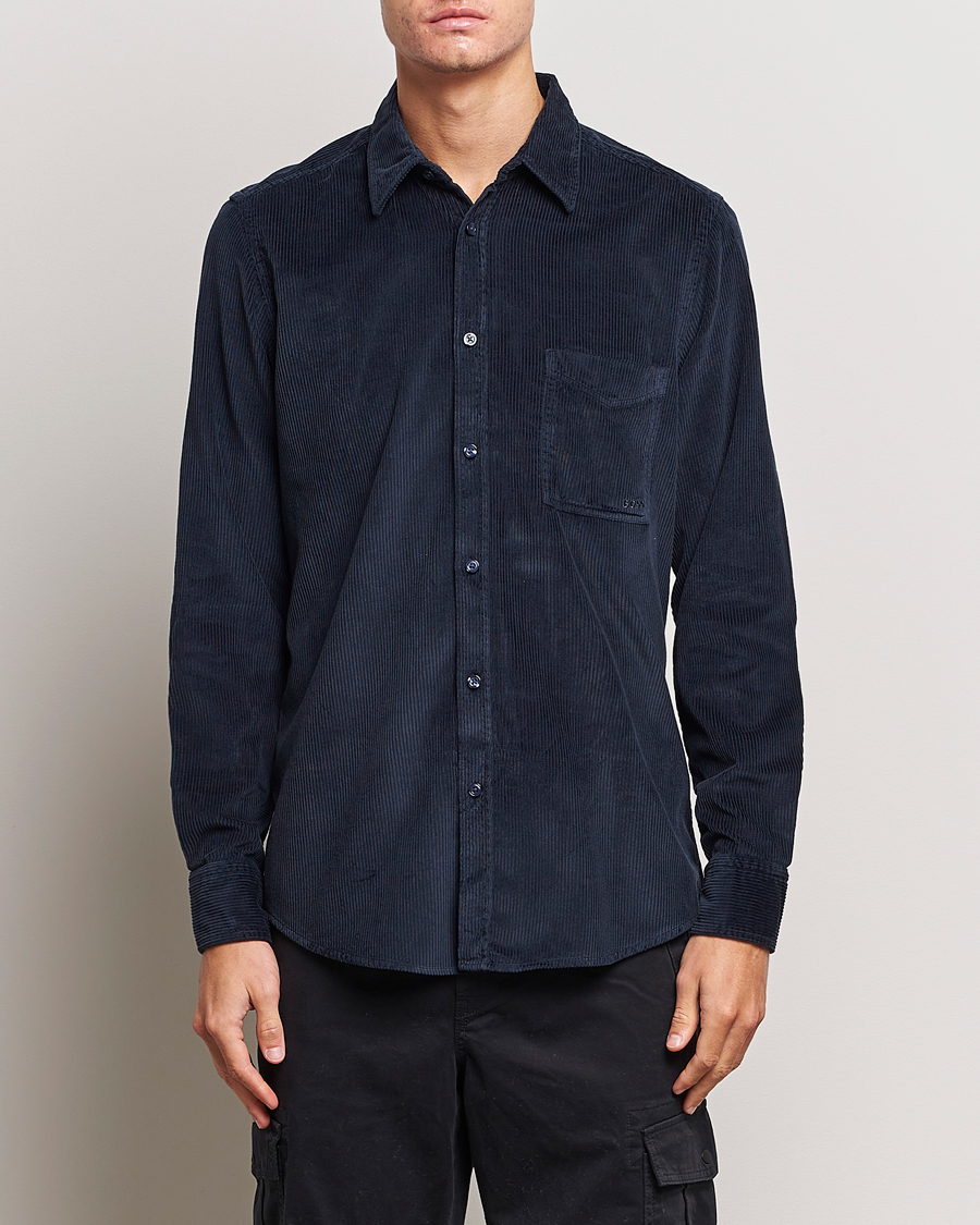 Herren | Hemden | BOSS ORANGE | Relegant Corduroy Shirt Dark Blue