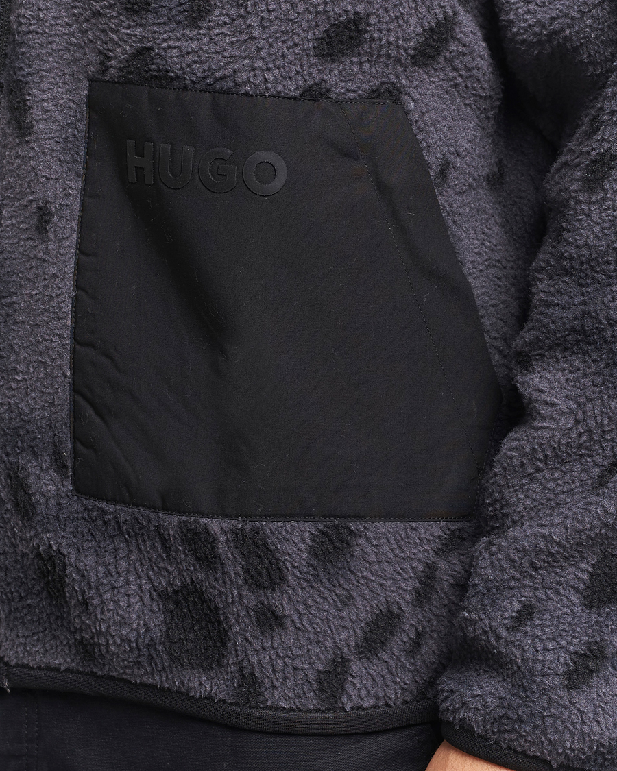 Herren | Pullover | HUGO | Deleriac Teddy Full Zip Dark Grey