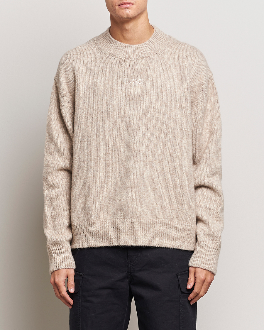 Herren | Pullover | HUGO | Seese Knitted Sweater Light Beige