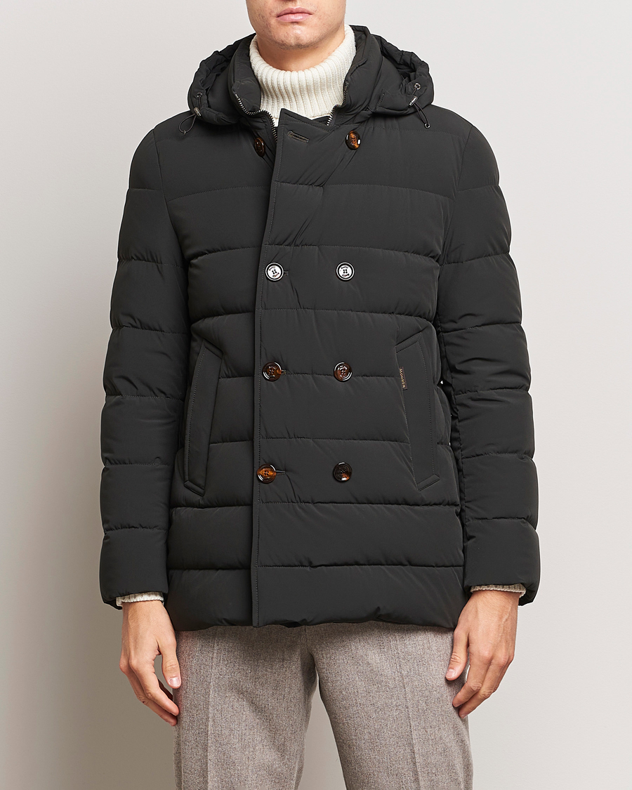 Herren | Jacken | MooRER | Florio Double Breasted Nylon Coat Dark Green
