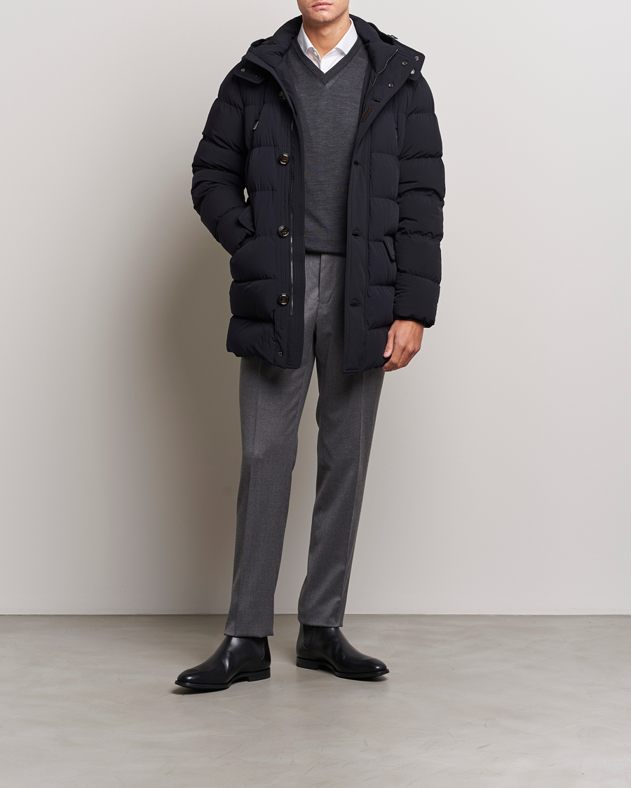 Herren | Jacken | MooRER | Gorner Water resistant Nylon Parka Navy