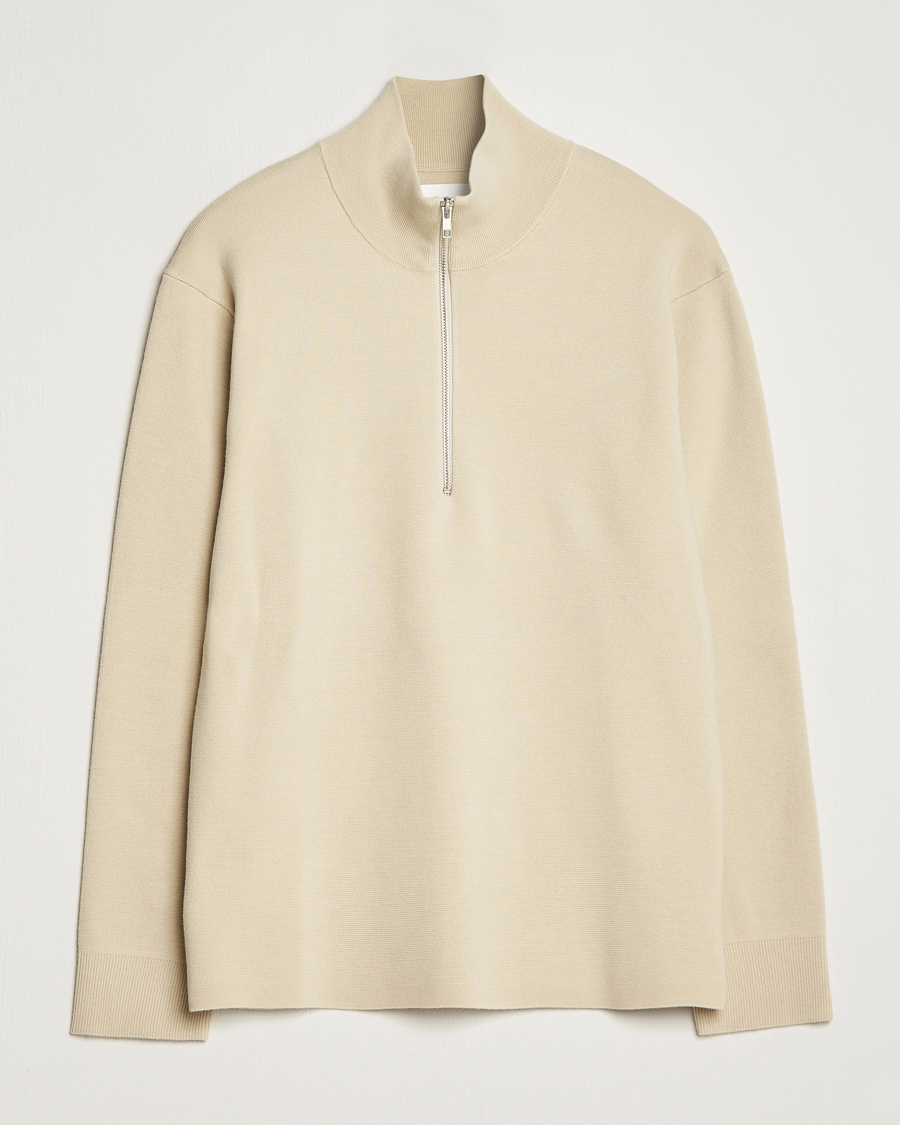 Herren | Pullover | NN07 | Harald Cotton/Modal Half Zip Ecru