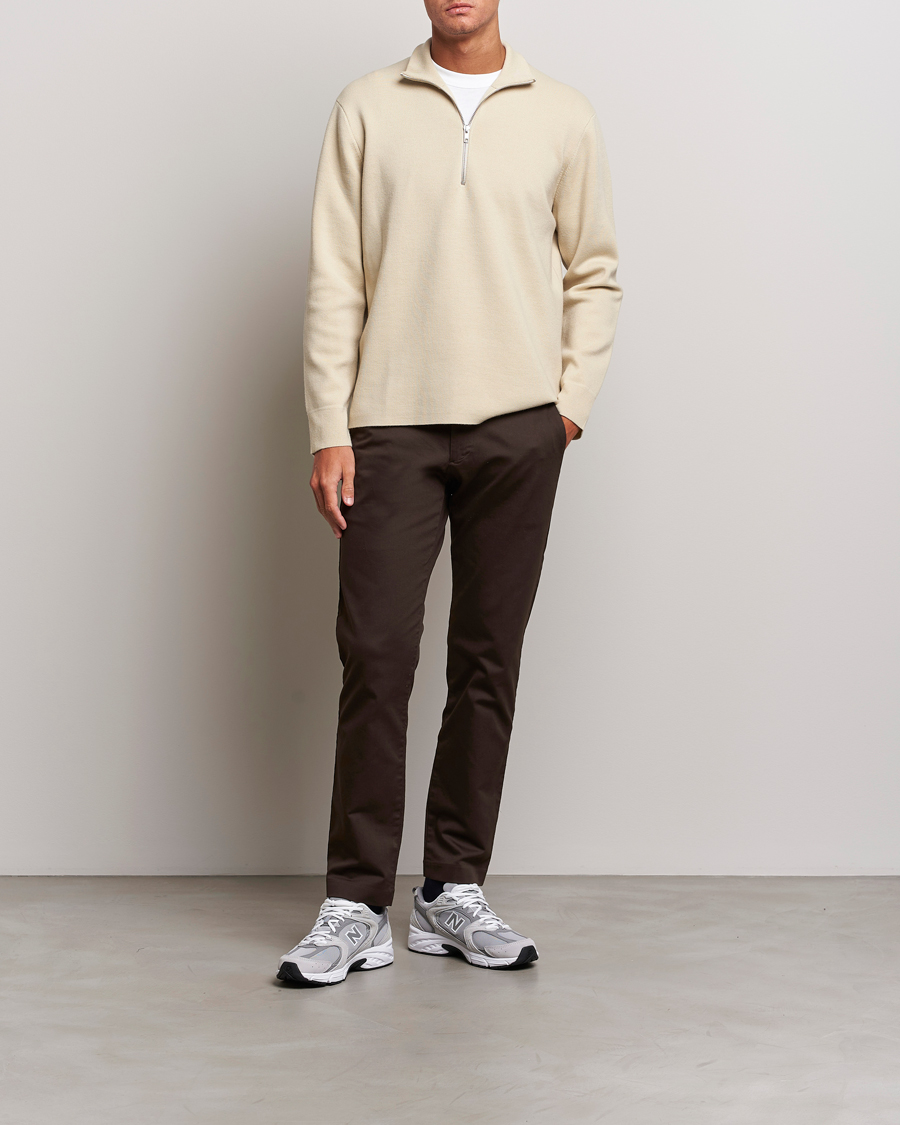 Herren | Pullover | NN07 | Harald Cotton/Modal Half Zip Ecru