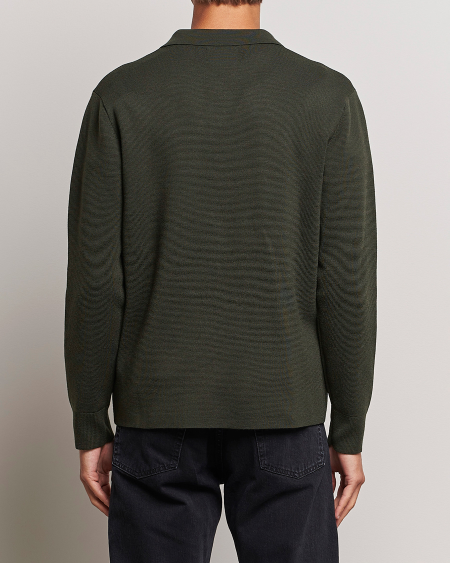 Herren | Pullover | NN07 | Harald Knitted Polo Dark Green