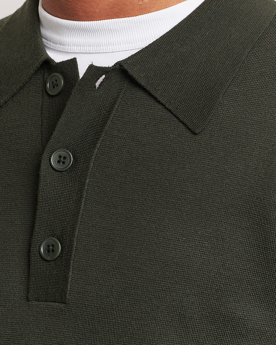 Herren | Pullover | NN07 | Harald Knitted Polo Dark Green