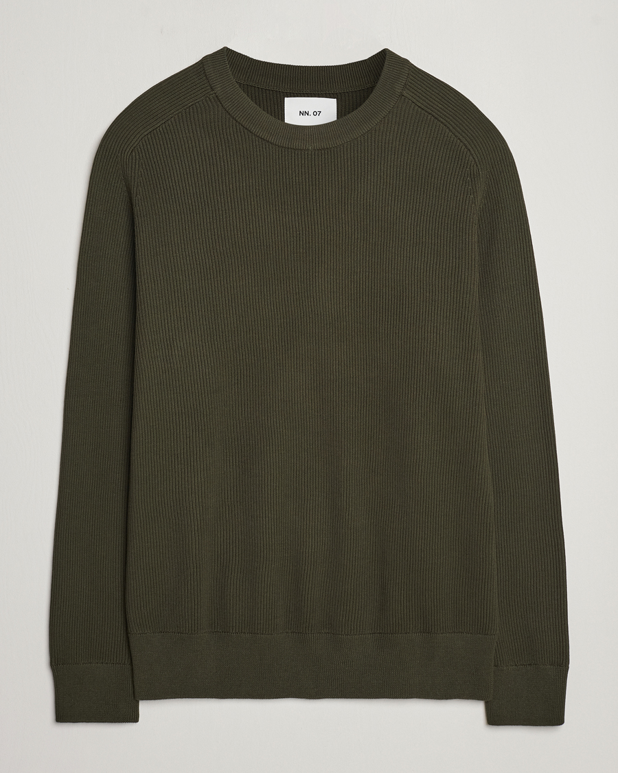 Herren | Pullover | NN07 | Kevin Cotton Knitted Sweater Deep Green