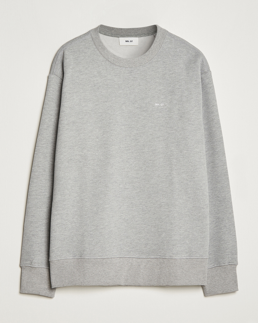 Herren | Pullover | NN07 | Briggs Logo Crew Neck Sweatshirt Light Grey Melange