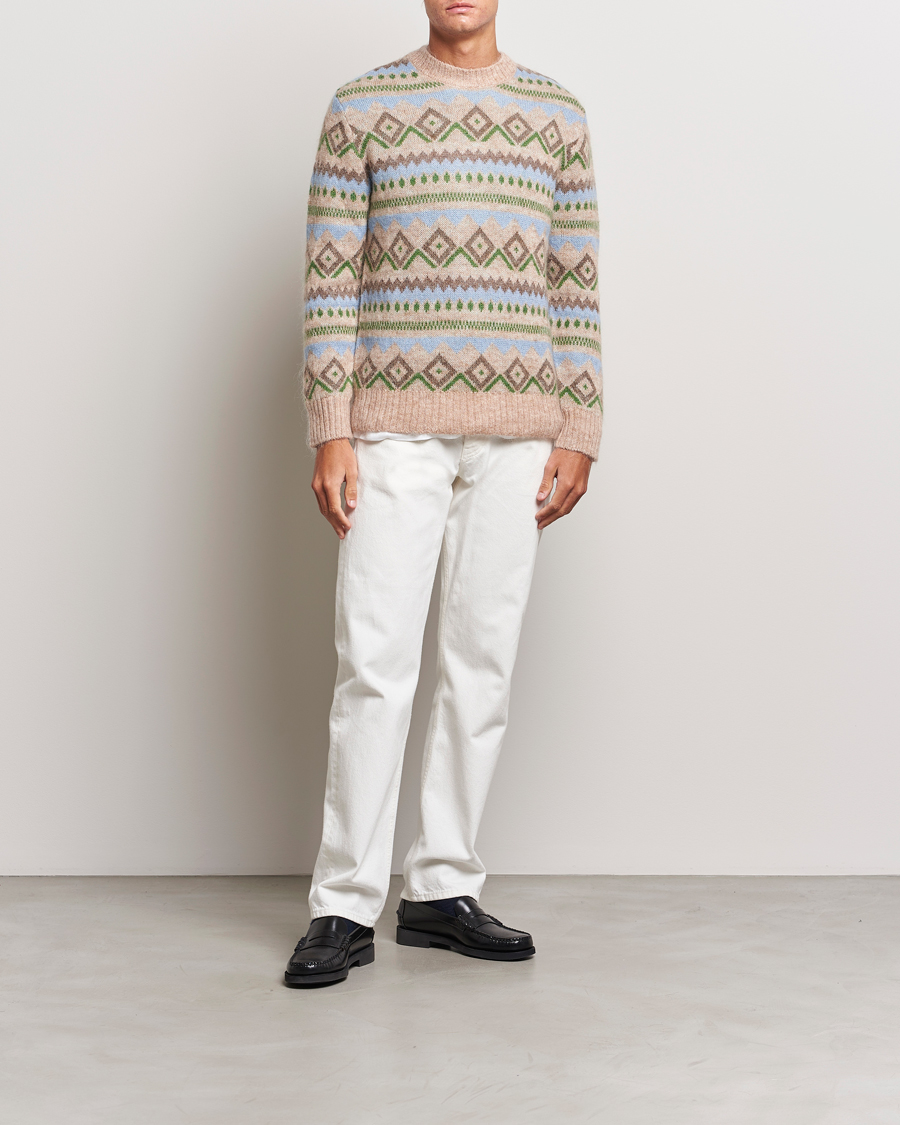 Herren | Pullover | NN07 | Morgan Wool Fairisle Sweater Nature Melange