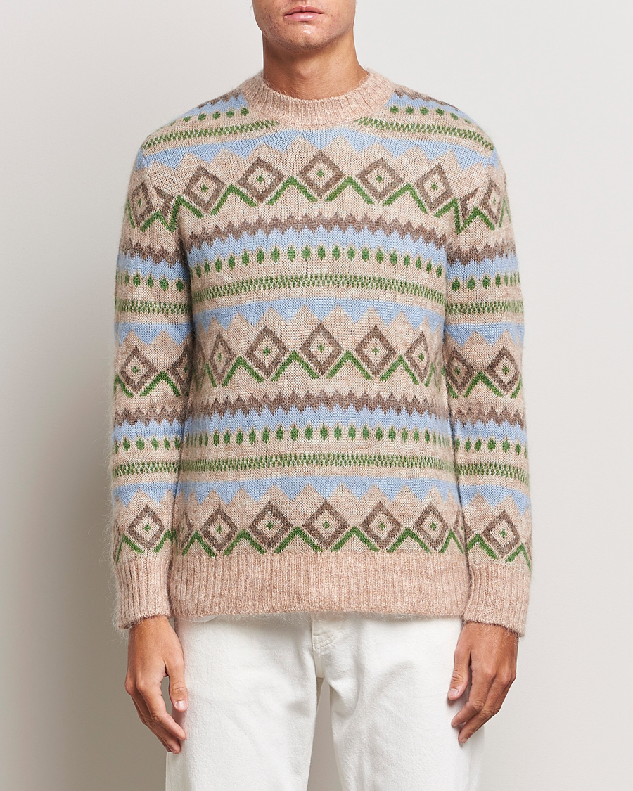 Herren | Pullover | NN07 | Morgan Wool Fairisle Sweater Nature Melange