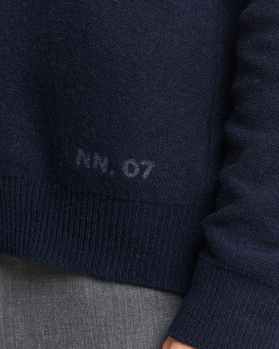Herren | Pullover | NN07 | Nigel Lambswool Knitted Crew Neck Navy Blue