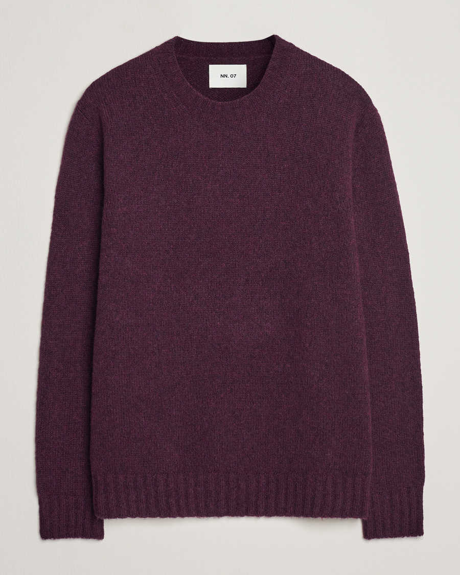 Herren | Pullover | NN07 | Lee Brushed Wool Crew Neck Plum