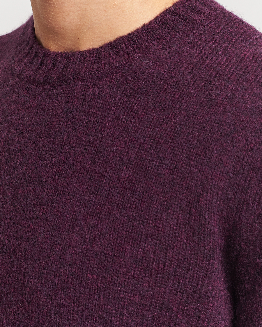 Herren | Pullover | NN07 | Lee Brushed Wool Crew Neck Plum