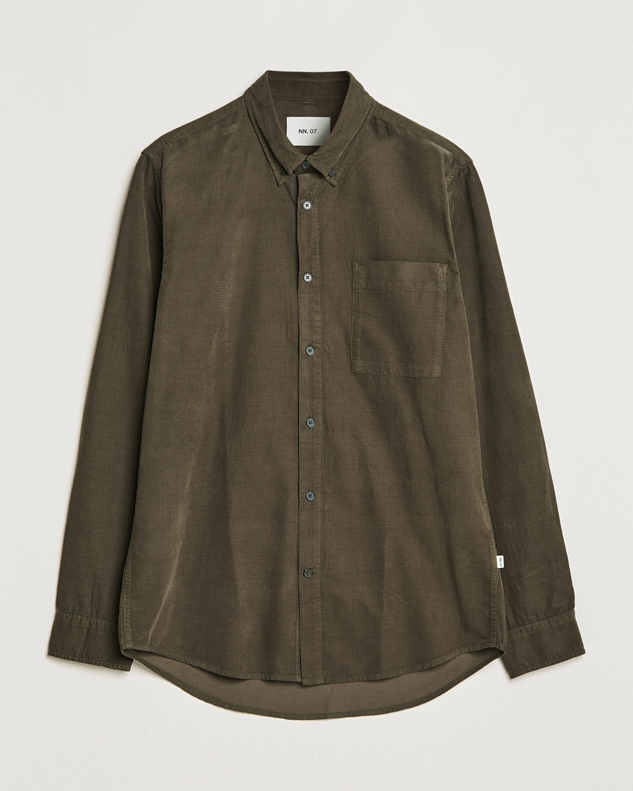 Herren | Hemden | NN07 | Arne Baby Cord Shirt Dark Army