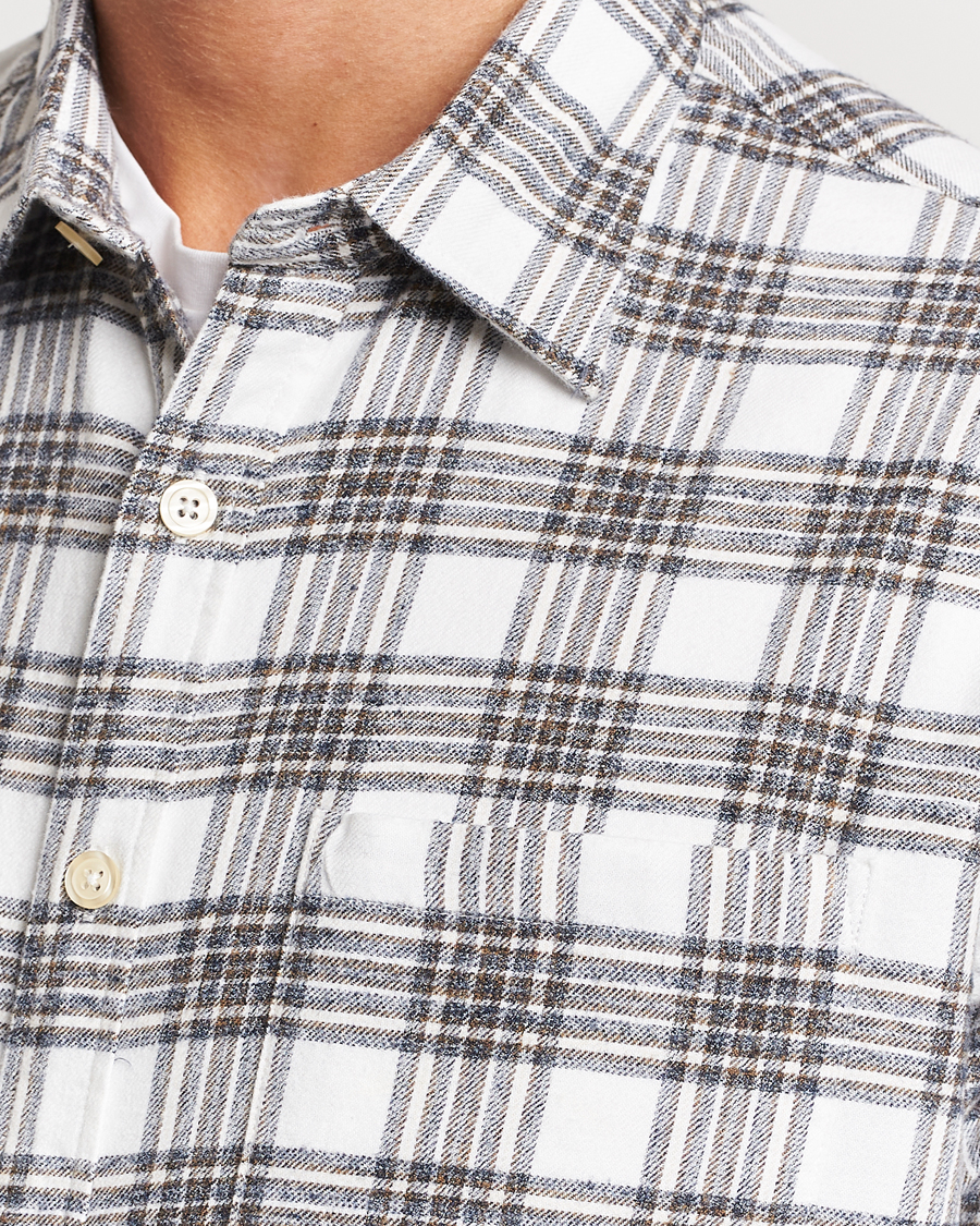 Herren | Hemden | NN07 | Deon Brushed Flannel Checked Shirt Cream/Brown