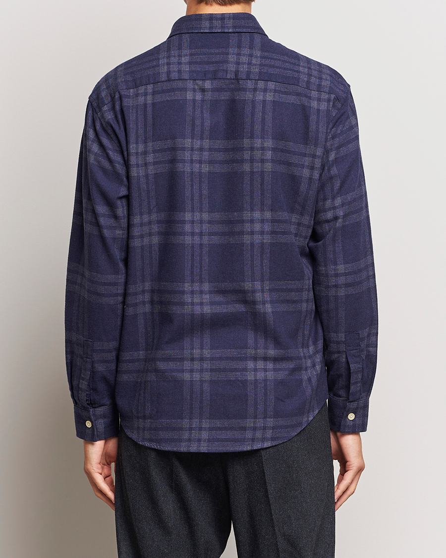 Herren | Hemden | NN07 | Deon Brushed Flannel Checked Shirt Navy Blue