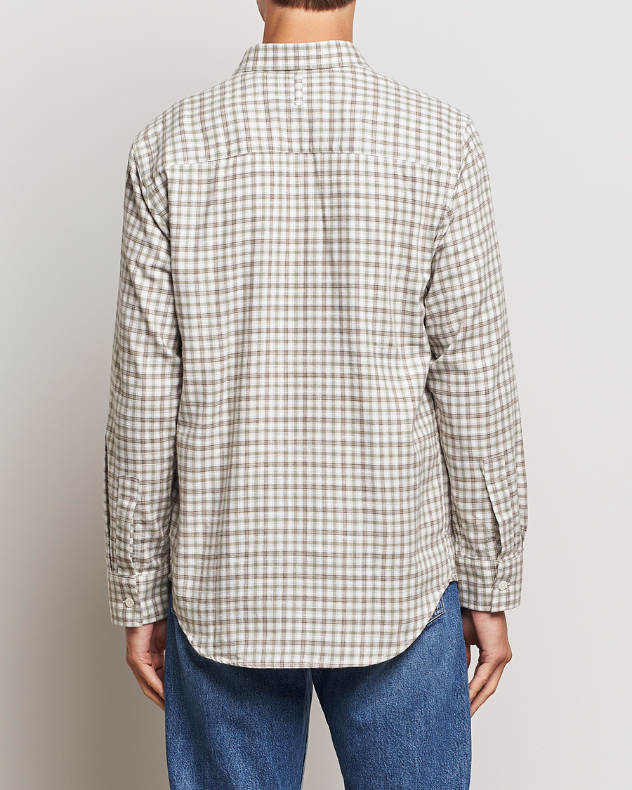 Herren | Hemden | NN07 | Cohen Brushed Flannel Checked Shirt Green/Cream