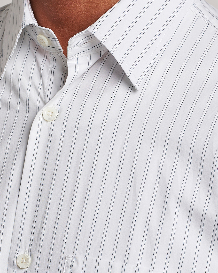 Herren | Hemden | NN07 | Freddie Poplin Striped Shirt White/Black