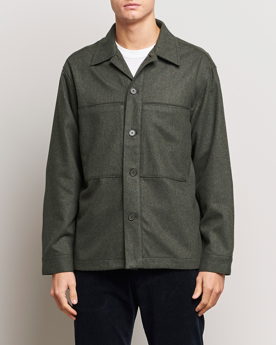 Herren | Hemden | NN07 | Isak Pocket Overshirt Dark Green