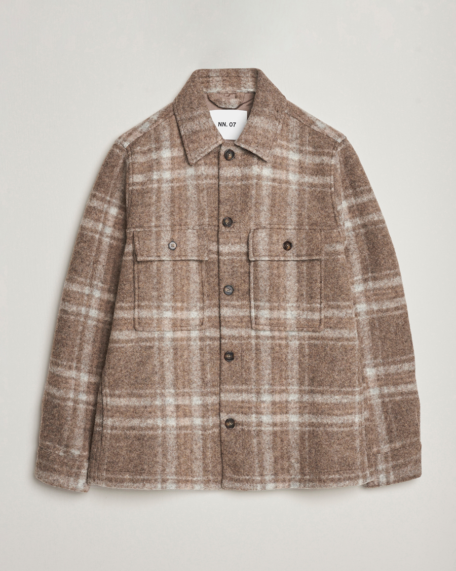 Herren | Jacken | NN07 | Wilas Checked Shirt Jacket Brown