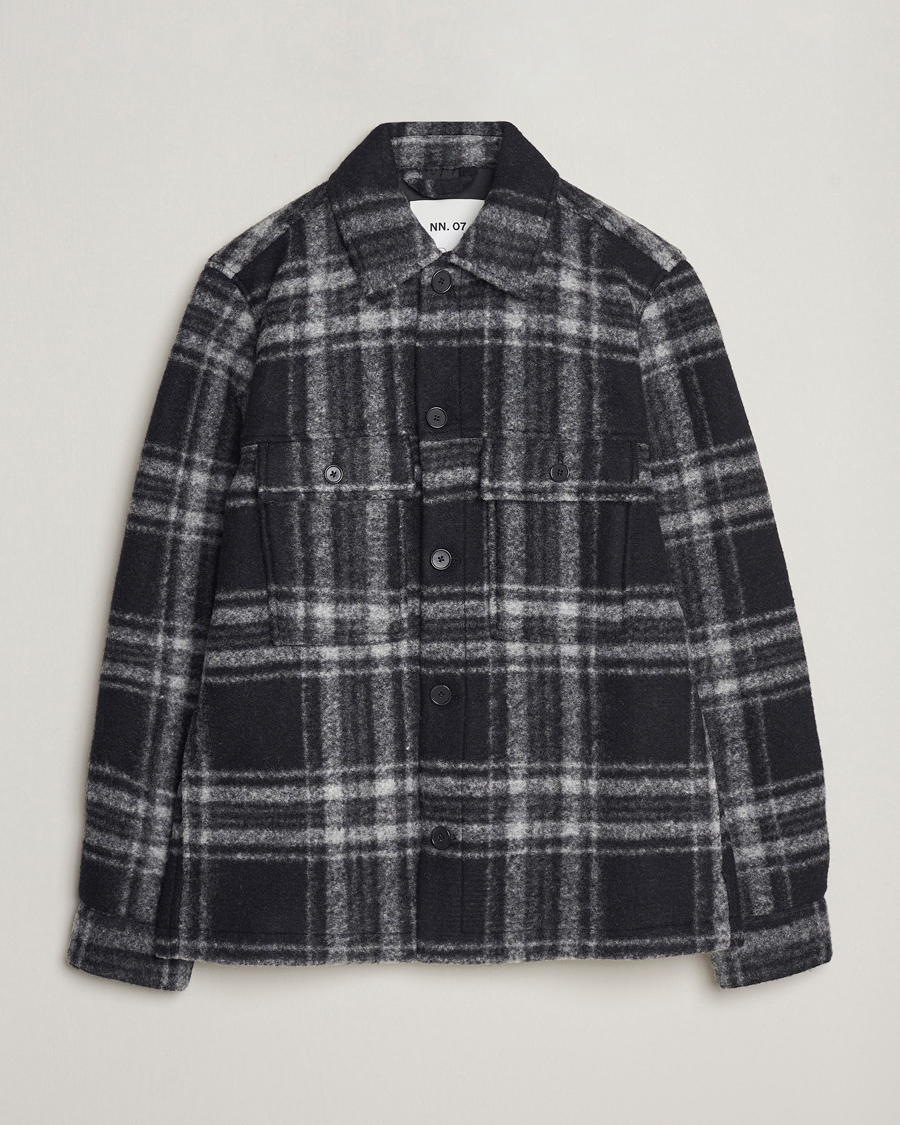 Herren | Jacken | NN07 | Wilas Checked Shirt Jacket Black