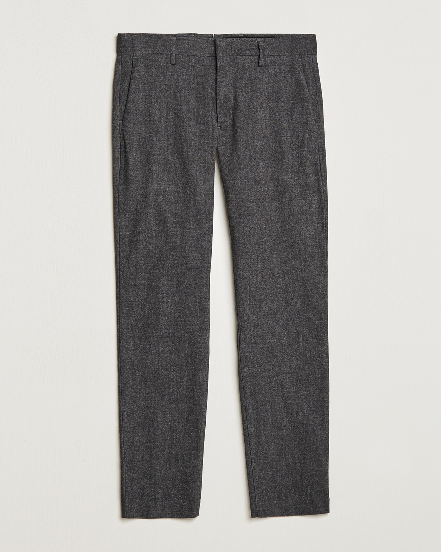 Herren | Hosen | NN07 | Theo Brushed Cotton Trousers Black Melange
