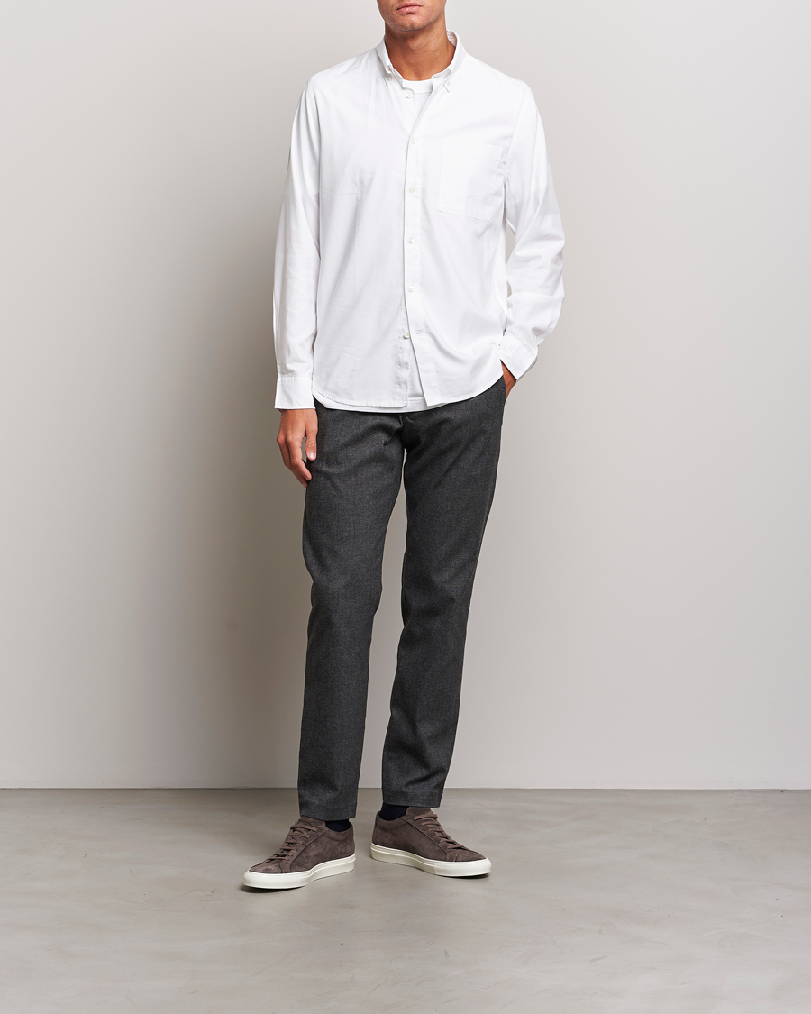 Herren | Hosen | NN07 | Theo Brushed Cotton Trousers Black Melange