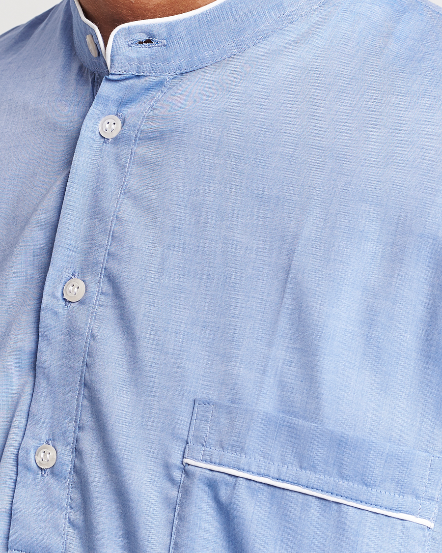 Herren | Schlafanzüge & Bademäntel | Derek Rose | Cotton Pullover Nightshirt Light Blue