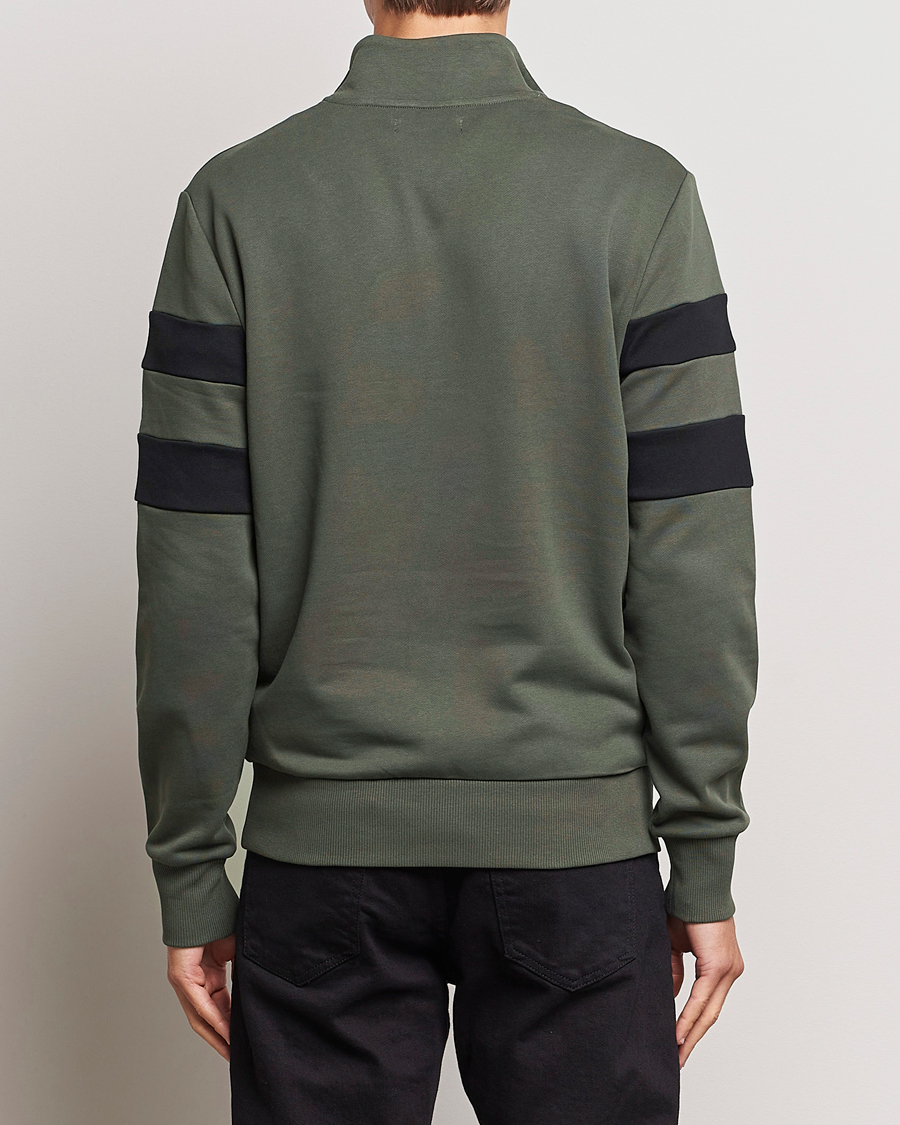 Herren | Pullover | Fred Perry | Tipped Sleeve Half Zip Sweatshirt Field Green