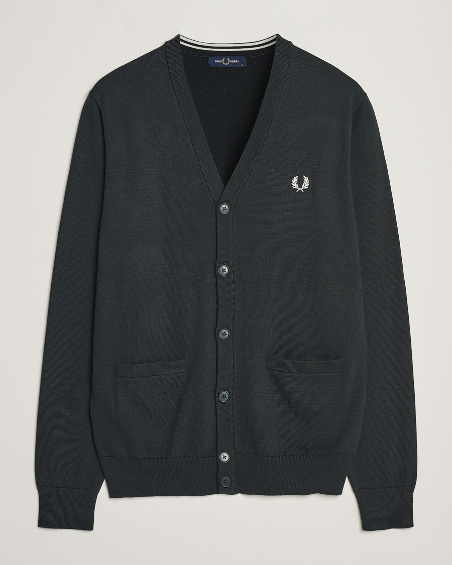 Herren | Pullover | Fred Perry | Knitted Cardigan Night Green