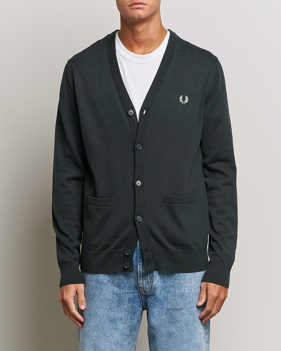 Herren | Pullover | Fred Perry | Knitted Cardigan Night Green