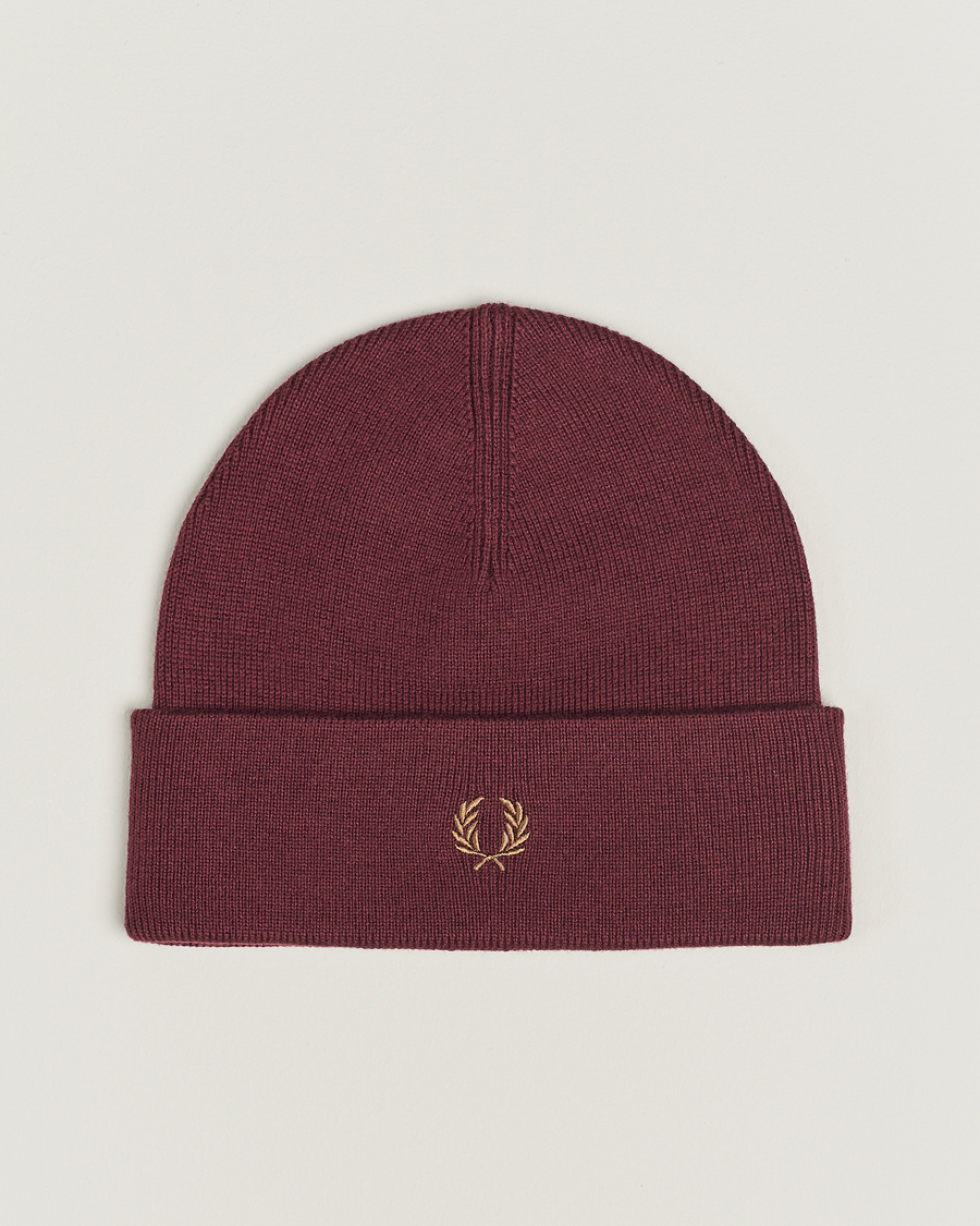 Herren | Fred Perry Merino Wool Beanie Oxblood | Fred Perry | Merino Wool Beanie Oxblood