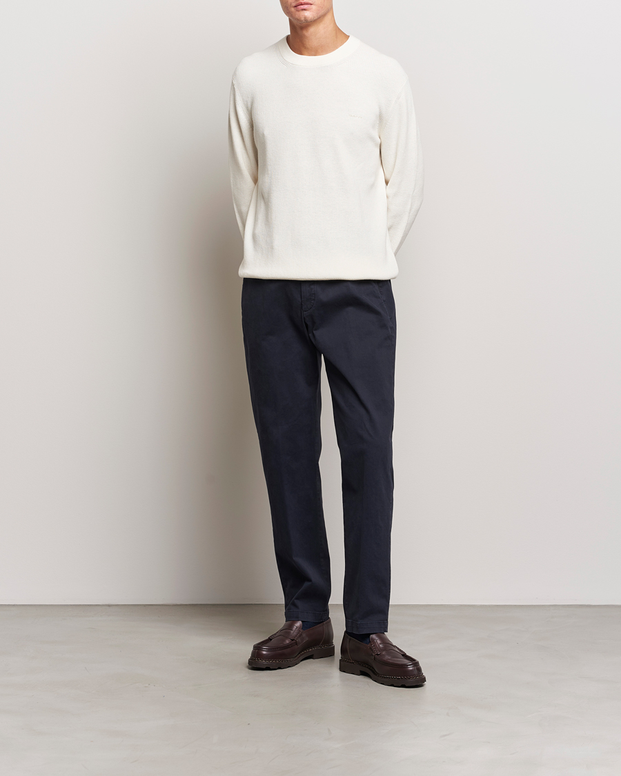 Herren | Pullover | GANT | Cotton/Wool Rib Knitted Crew Neck Cream