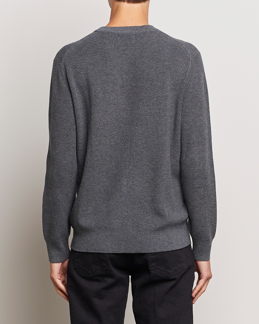 Herren | Pullover | GANT | Cotton/Wool Rib Knitted Crew Neck Antrachite Melange