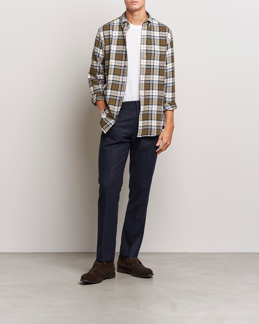 Herren | Hosen | Gant | Slim Flannel Pants Evening Blue