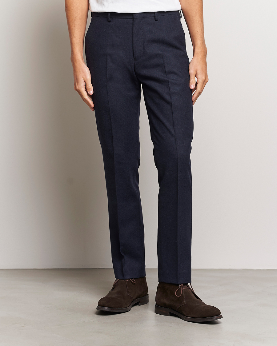 Herren | Hosen | Gant | Slim Flannel Pants Evening Blue