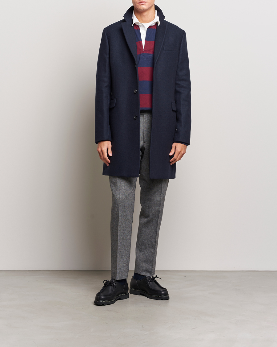 Herren | Hosen | Gant | Tapered Herringbone Wool Pants Black