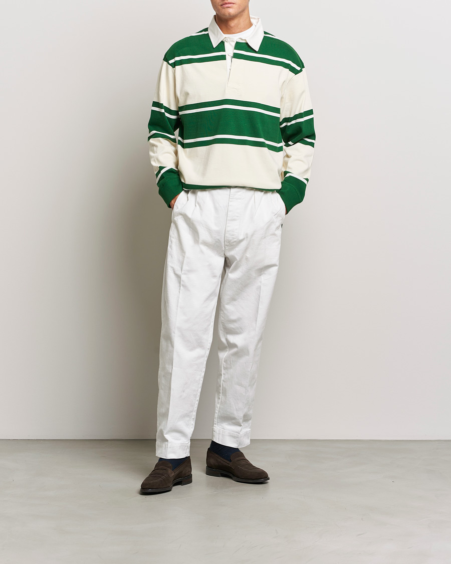 Herren | Pullover | GANT | Striped Heavy Rugger Strong Green