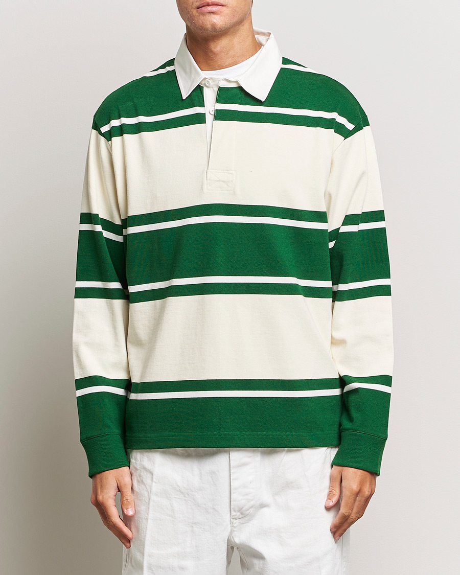 Herren | Pullover | GANT | Striped Heavy Rugger Strong Green