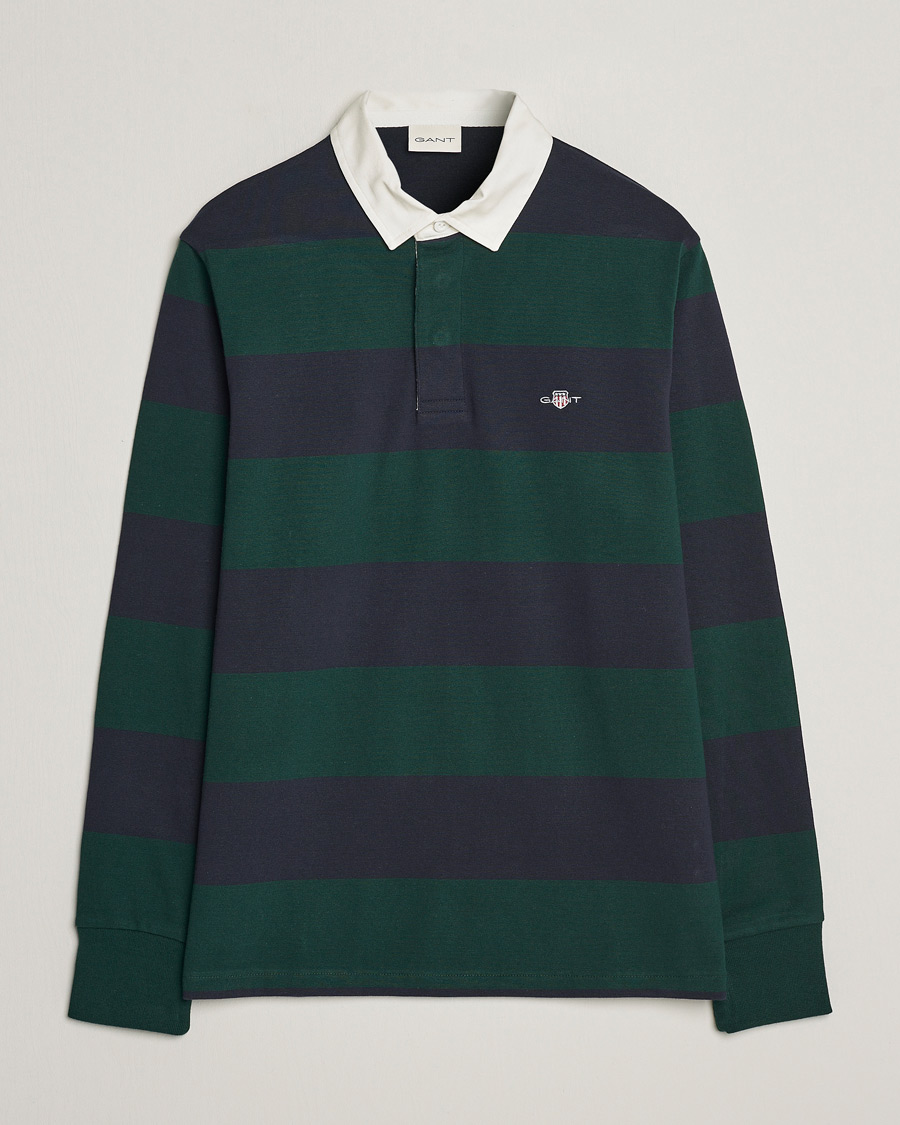 Herren | Pullover | GANT | Original Barstripe Heavy Rugger Tartan Green