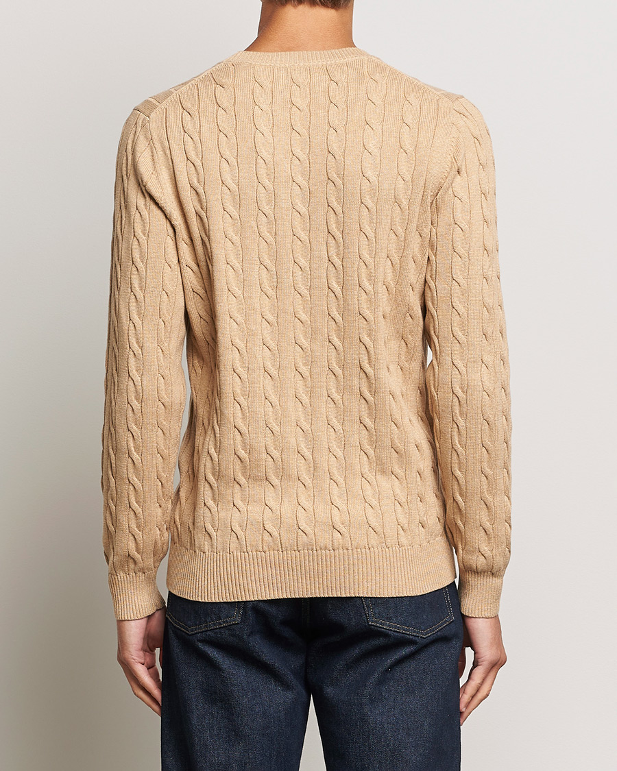 Herren | Pullover | GANT | Cotton Cable Crew Neck Pullover Khaki Melange